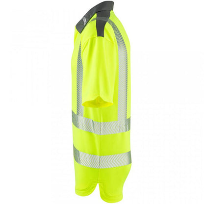 Leo Workwear Trimstone Yellow EcoViz Coolmax Performance+ Hi Vis Polo Shirt