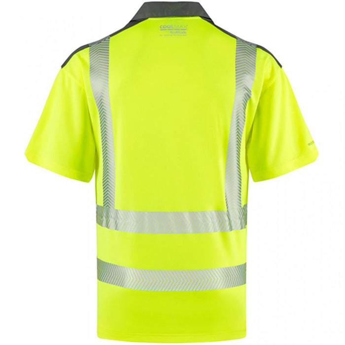 Leo Workwear Trimstone Yellow EcoViz Coolmax Performance+ Hi Vis Polo Shirt