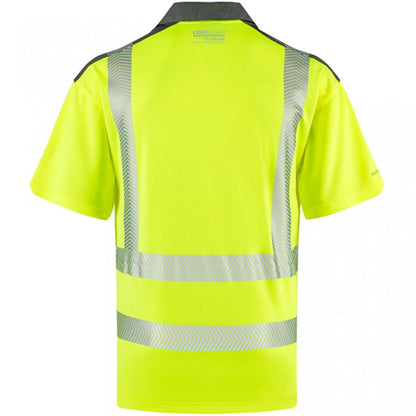 Leo Workwear Trimstone Yellow EcoViz Coolmax Performance+ Hi Vis Polo Shirt