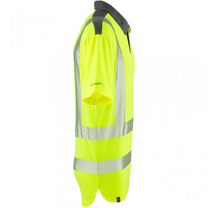 Leo Workwear Trimstone Yellow EcoViz Coolmax Performance+ Hi Vis Polo Shirt