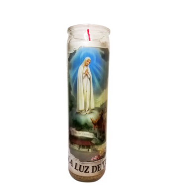 Nuestra Sra De Fatima White Candle - tall
