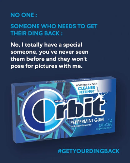 Wholesale Orbit Gum Peppermint Refreshing chewing gum available at Mexmax INC.