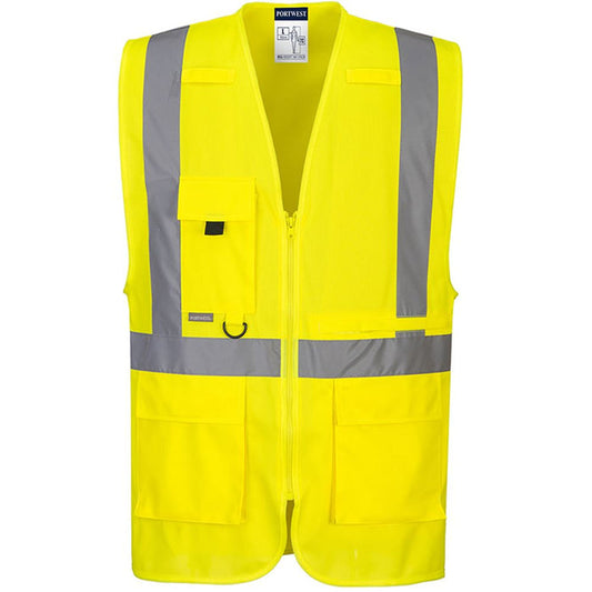 Portwest C357 Yellow Tablet Pocket Executive Hi Vis Vest