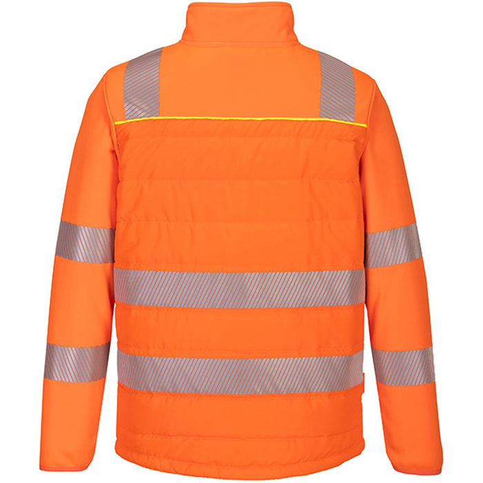 Portwest DX473 DX4 Orange/Black Padded Hi Vis Hybrid Baffle Jacket