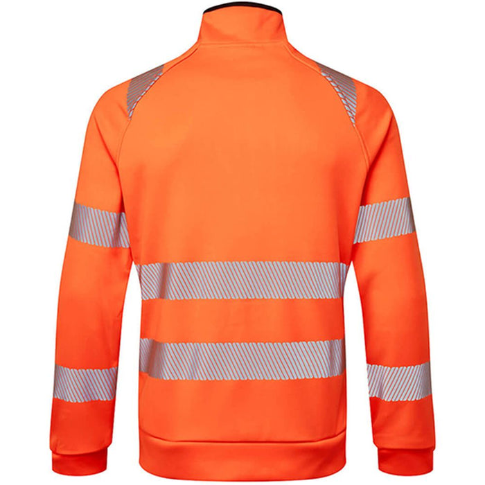 Portwest DX477 DX4 Orange Funnel Neck Mesh Lined Full Zip Hi Vis Sweatshirt Jacket