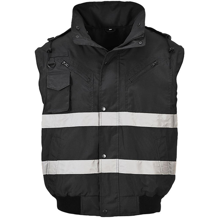 Portwest S435 Black Iona Reflective Padded Waterproof 4-in-1 Hi Vis Bomber Jacket