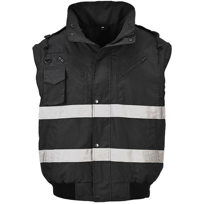 Portwest S435 Black Iona Reflective Padded Waterproof 4-in-1 Hi Vis Bomber Jacket