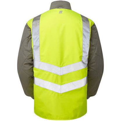 Pulsar P422-R Yellow GRS Recycled Waterproof Sleeved Hi Vis Bodywarmer