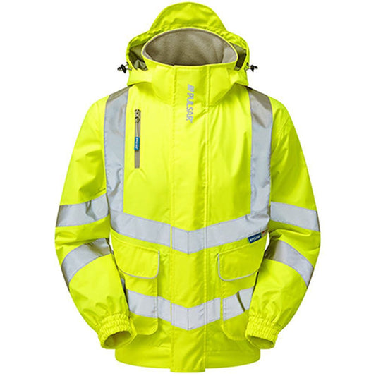 Pulsar P533-R Yellow GRS Recycled Mesh Lined Waterproof Hi Vis Bomber Jacket