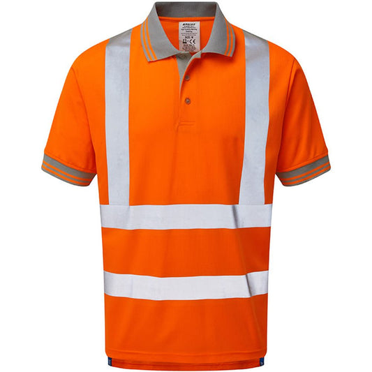 Pulsar PR176-R Rail Orange GRS Recycled Hi Vis Polo Shirt