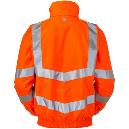 Pulsar PR515-R Rail Orange GRS Recycled Mesh Lined Waterproof Hi Vis Bomber Jacket