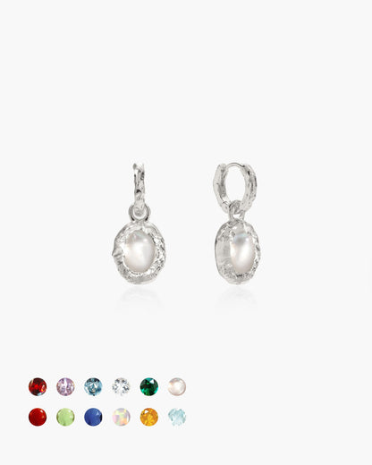 Birthstone Earrings in Silver
