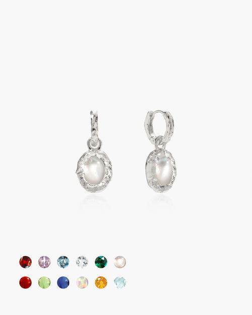Birthstone Earrings in Silver