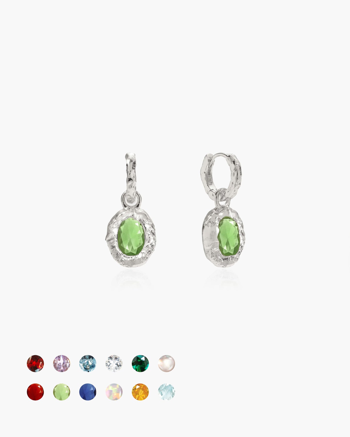 Birthstone Earrings in Silver