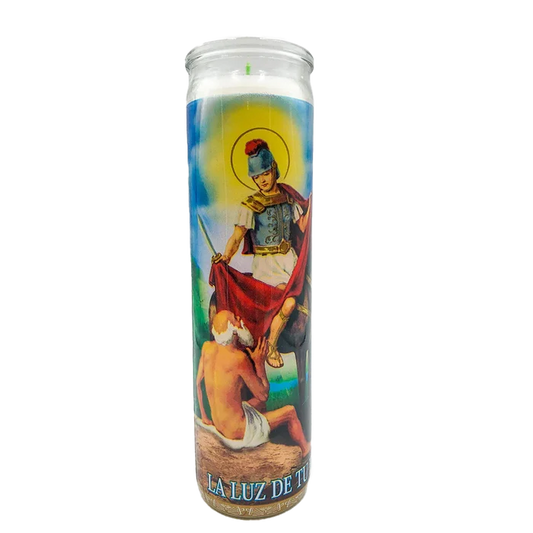 Wholesale White Candle Vel Mex San Martin Caballero Candle at Mexmax INC for your convenience.