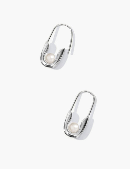 Silver Petite Safety Pin Earrings