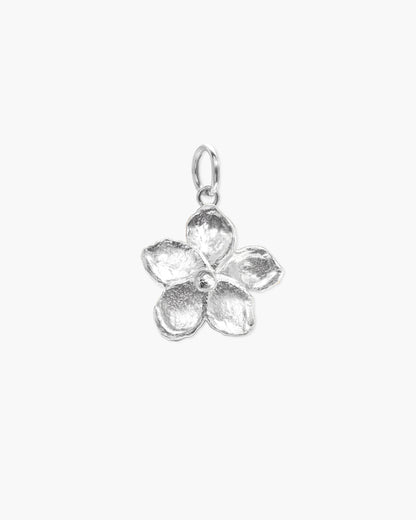 Textured Floral Pendant in Silver
