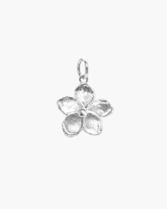 Textured Floral Pendant in Silver