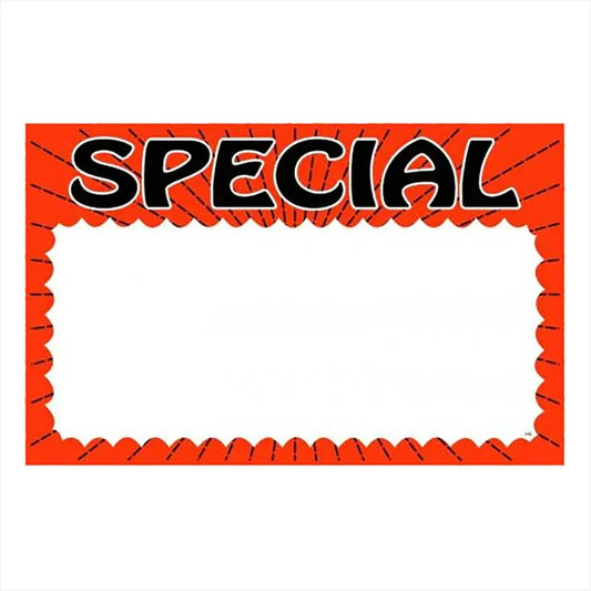 Wholesale Special Red Glossy Sign Card- Ideal for promotions at Mexmax INC.