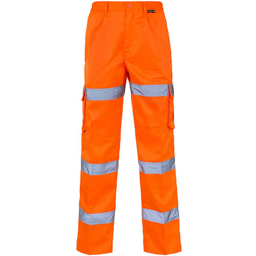 Supertouch Orange 3 Band Hi Vis Combat Trousers