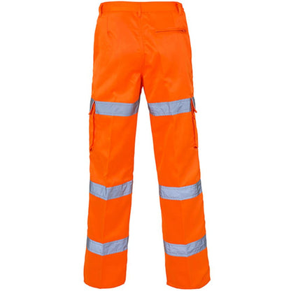 Supertouch Orange 3 Band Hi Vis Combat Trousers