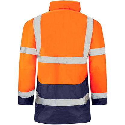 Supertouch Orange/Navy Hi Vis Two Tone Waterproof Parka Jacket