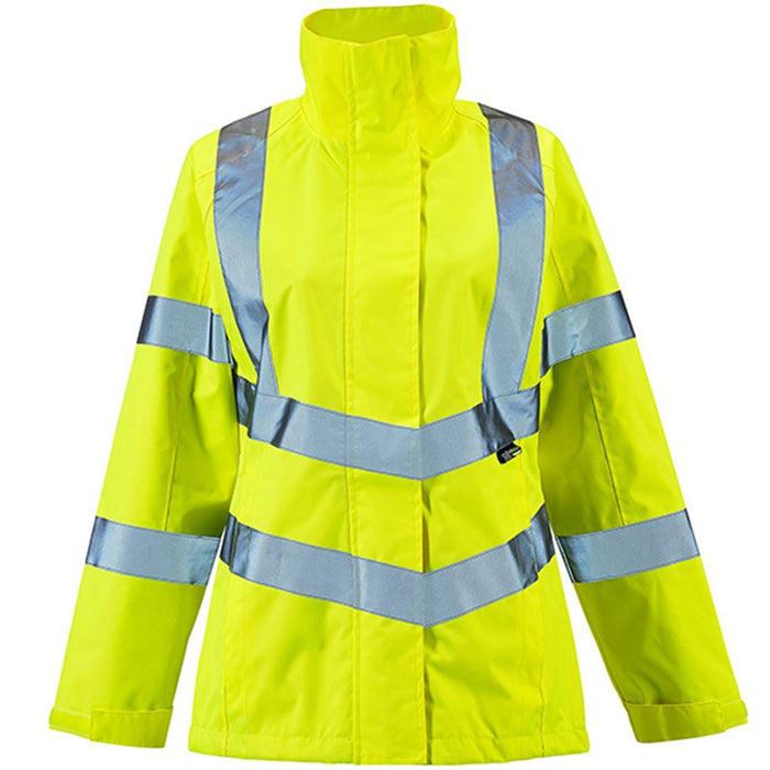 Supertouch Yellow Women's Lightweight Hi Vis Waterproof Jacket