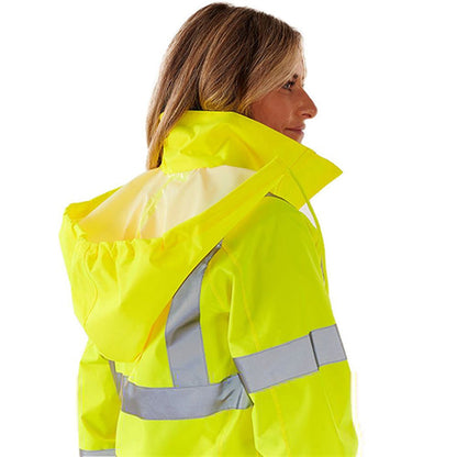 Supertouch Yellow Women's Lightweight Hi Vis Waterproof Jacket
