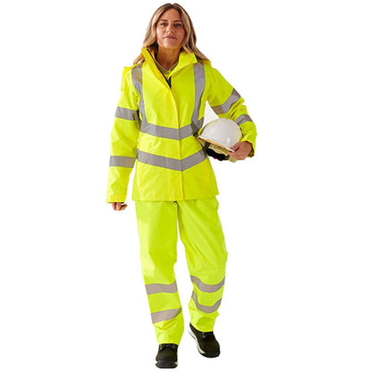 Supertouch Yellow Women's Lightweight Hi Vis Waterproof Jacket