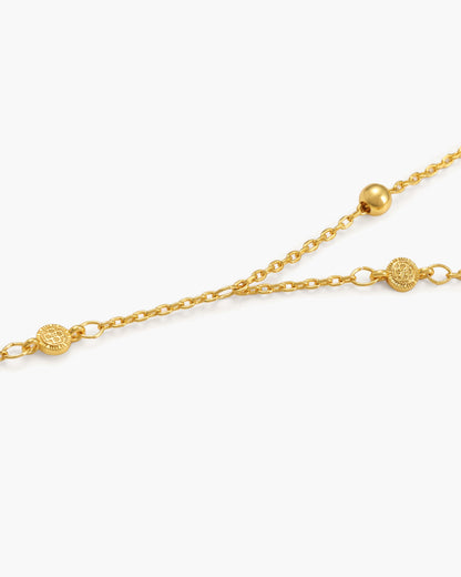 Golden Hojas Coin Hand Chain Bracelet