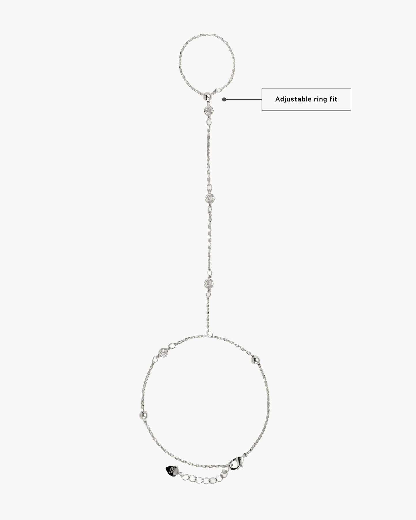 Hojas Coin Hand Chain Bracelet in Silver