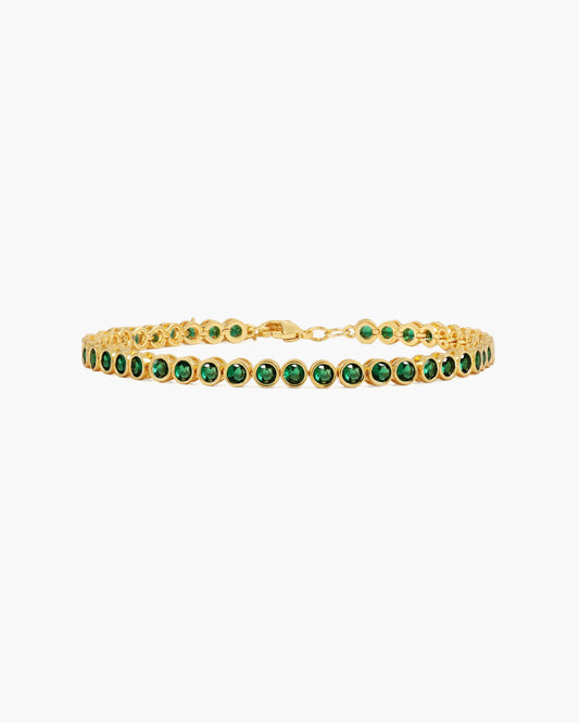 Emerald Tennis Bracelet in Gold