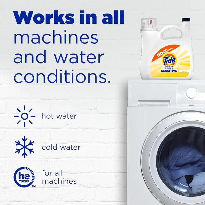Tide Simply All in One Daybreak Fresh Liquid Detergent 89 loads HE - 117 oz