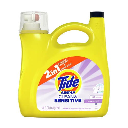 Tide Simply Clean & Sensitive Cool Cotton Liquid Detergent (89lds) - 117 oz