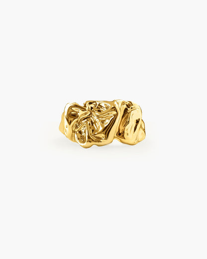 Textured Molten Ring in Gold